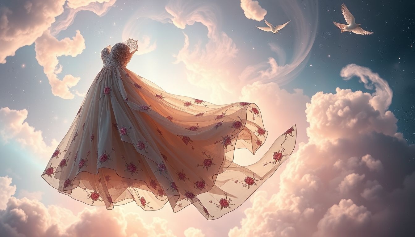 Een jurk met bloemenprint symboliseert vreugde en persoonlijke groei.