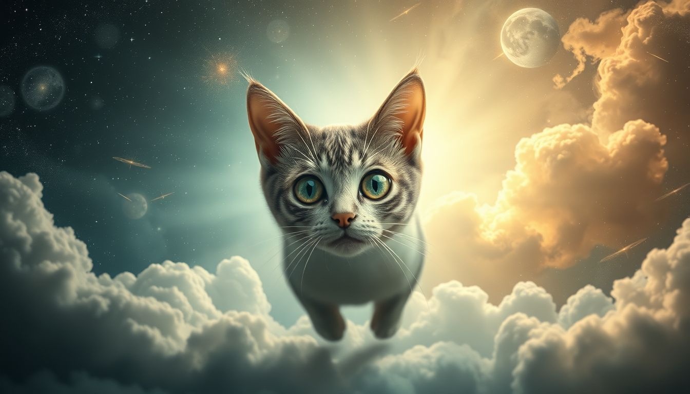 Een kat met menselijke ogen symboliseert intuïtie en verborgen kennis.