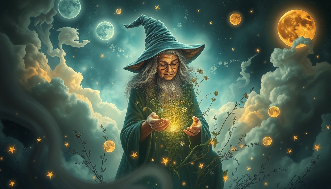 Een oude heks symboliseert vaak verborgen wijsheid en transformatie.