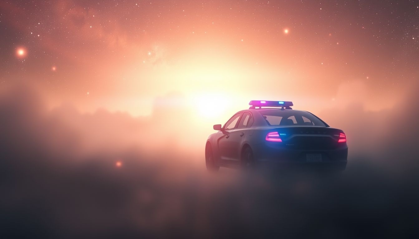 Een verre politieauto in je droom symboliseert naderend gezag.