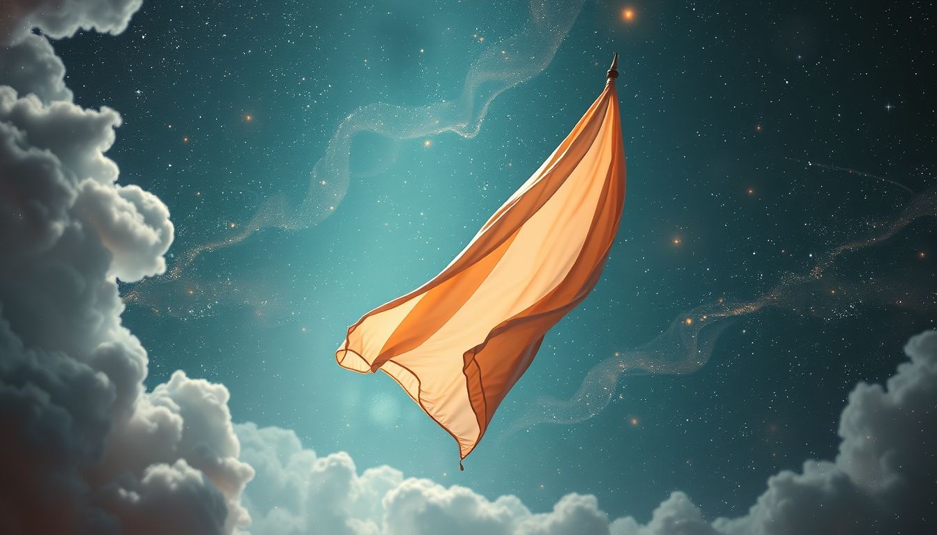 Een zakdoek als vlag symboliseert verlangen naar vrede en erkenning.