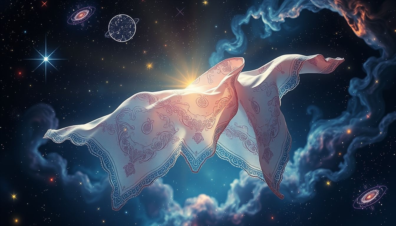 Een zakdoek met patroon symboliseert persoonlijke emoties en herinneringen.