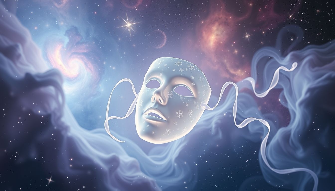 Een plastic masker symboliseert het verbergen van echte emoties.