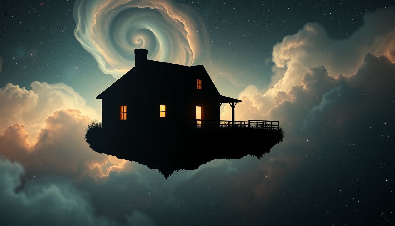 Een boerenhuisje zonder open haard symboliseert kou en gemis.