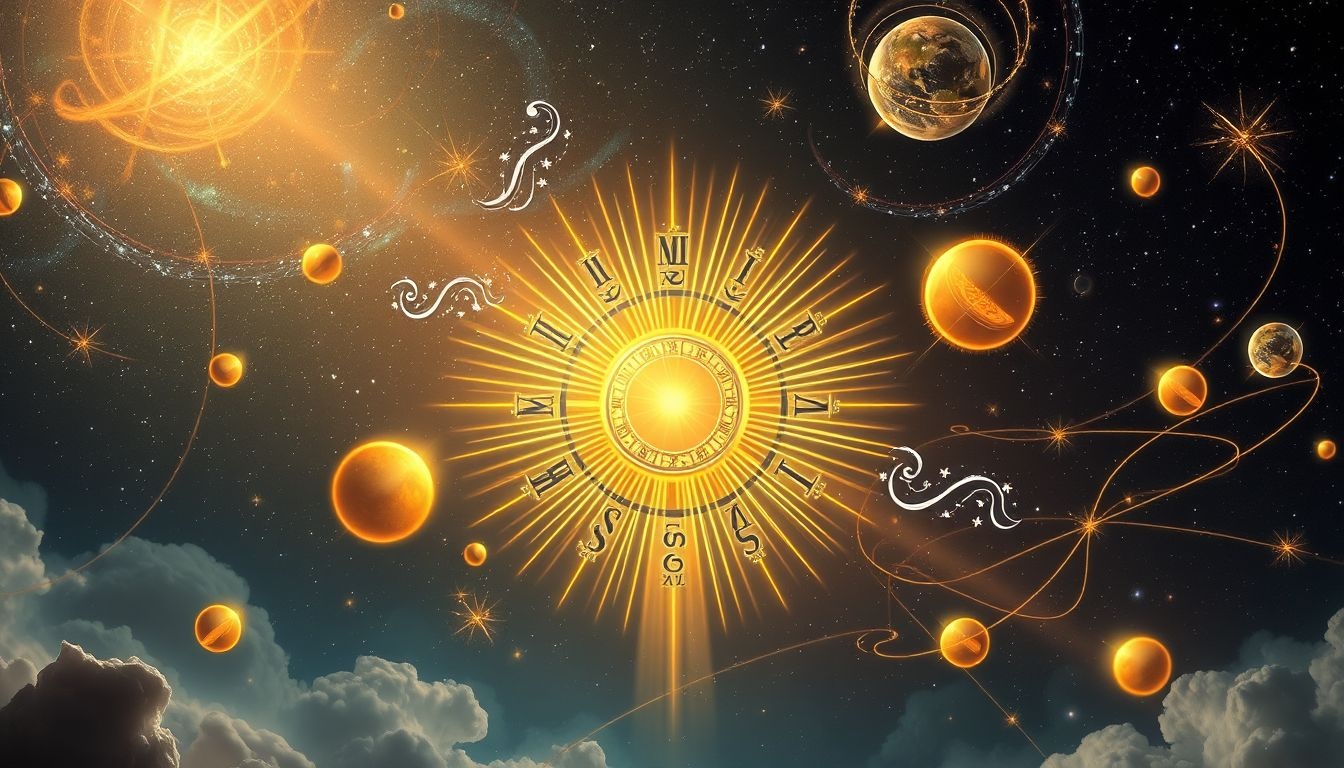 Een gouden zonnewijzer symboliseert rijkdom en innerlijke kracht.