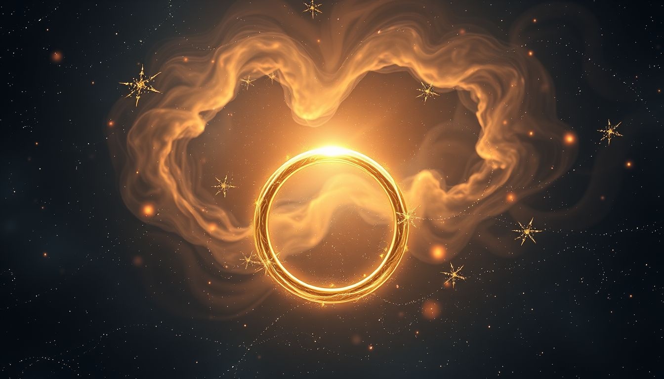 Een schitterende gouden ring symboliseert eeuwige liefde en verbondenheid.