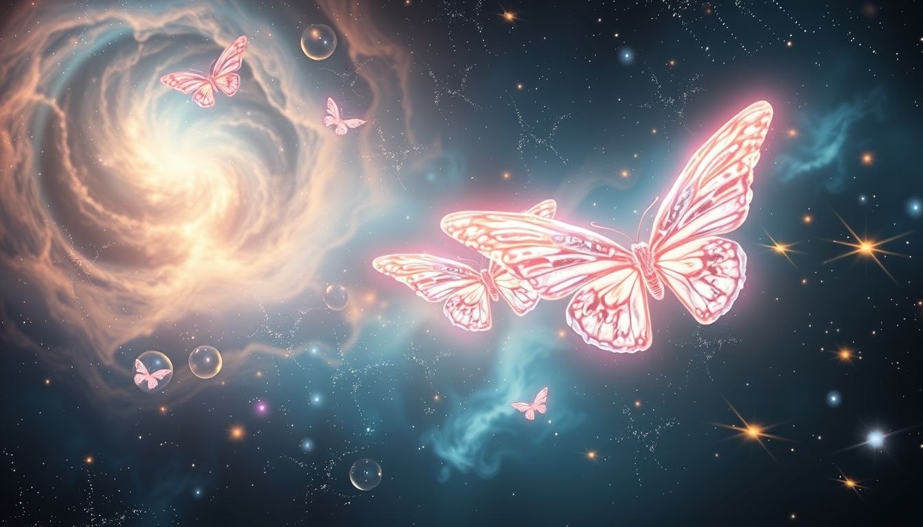 Schitterende vlinders symboliseren transformatie en innerlijke groei in dromen.