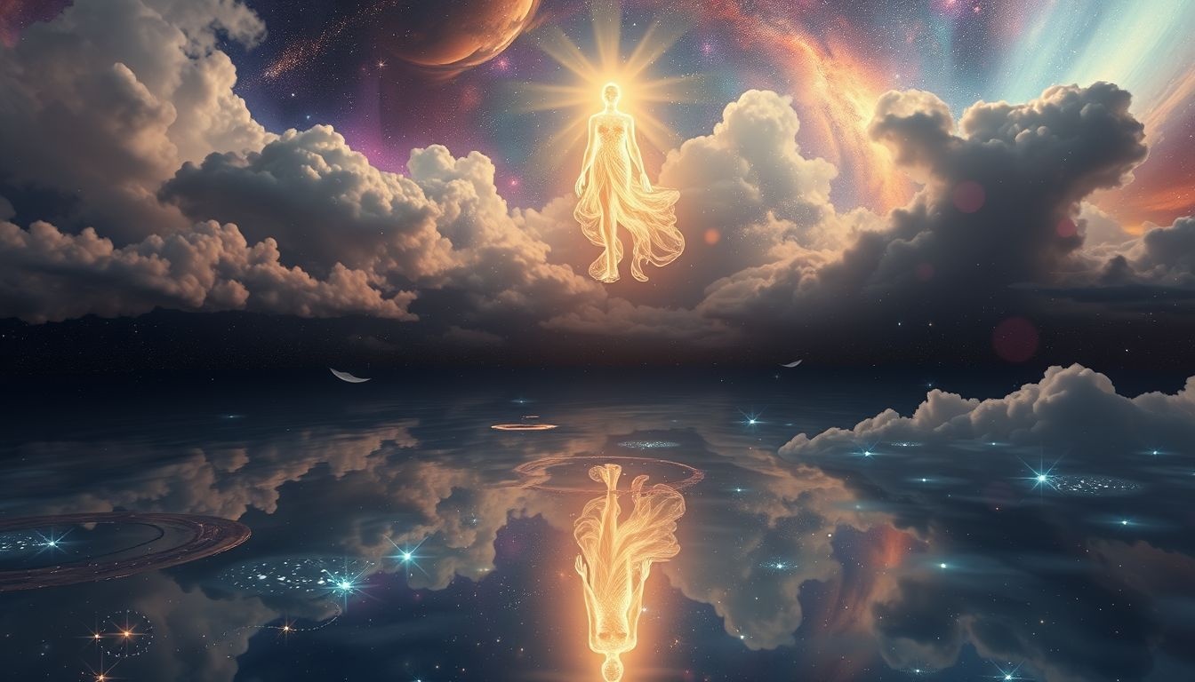 Zweven symboliseert vrijheid en zelfreflectie vanuit hoger perspectief.