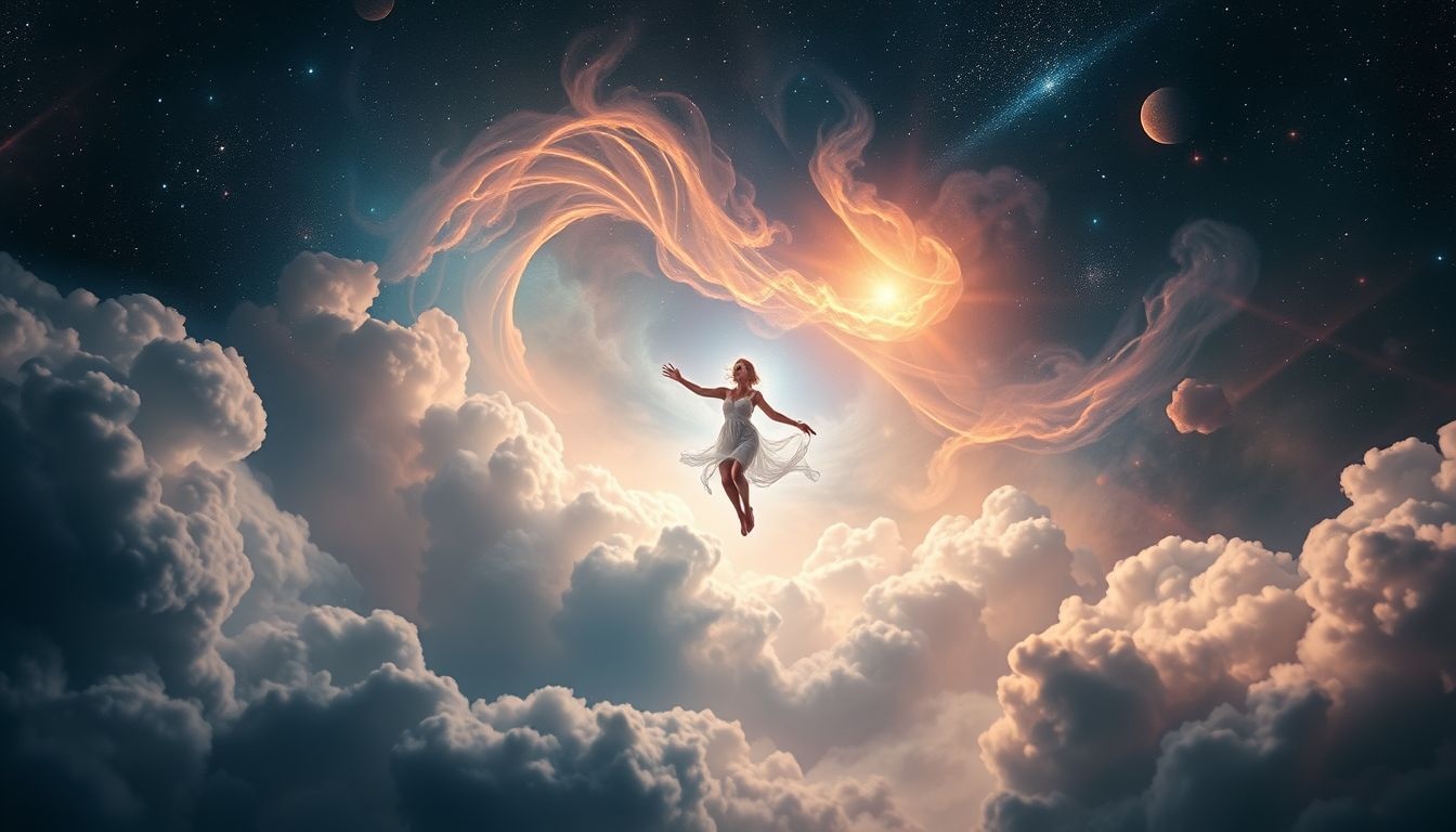 Zweven in dromen symboliseert vaak ontsnapping aan dagelijkse beperkingen.