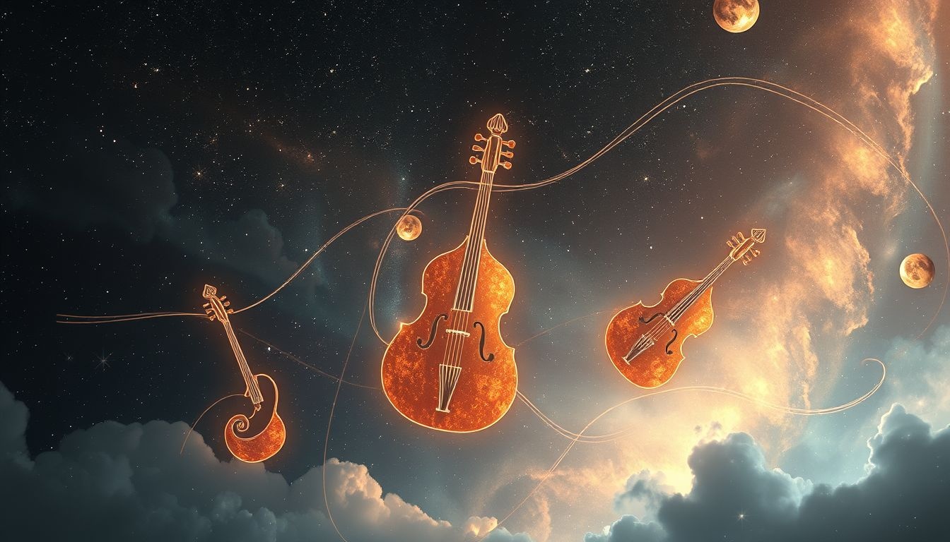 Dromen over koperen instrument symboliseren creativiteit en emotionele expressie.