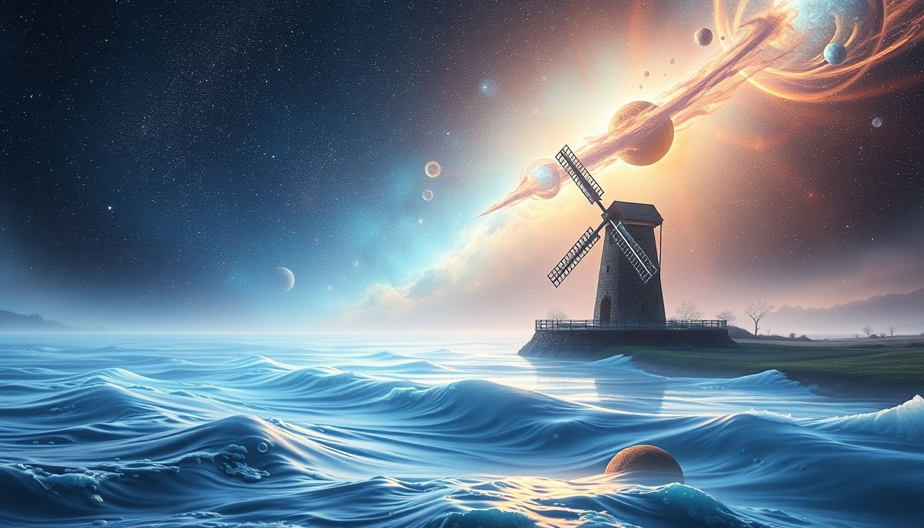 Dromen over een molen aan water symboliseren emotionele balans en rust.
