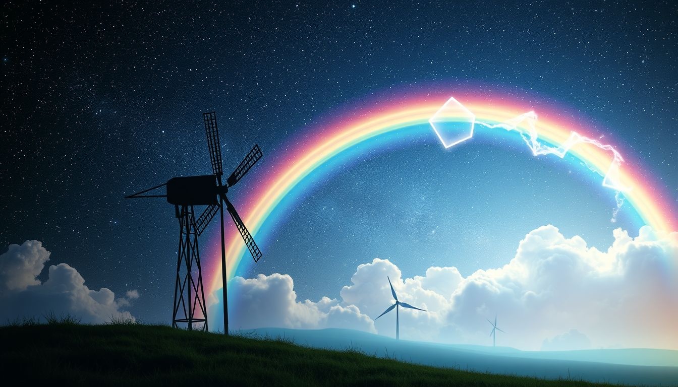 Dromen over molens en regenbogen symboliseren hoop en innerlijke kracht.