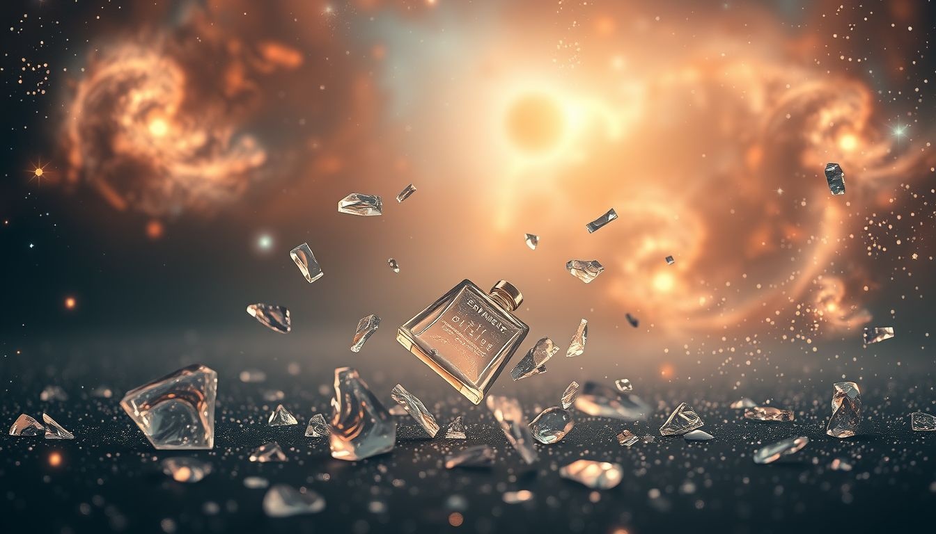 Dromen over een gebroken parfumflesje symboliseert verloren zelfvertrouwen en kwetsbaarheid.