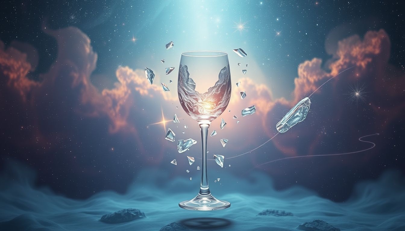 Dromen over brekend altaarwijnglas symboliseren kwetsbaarheid en creatieve frustratie.