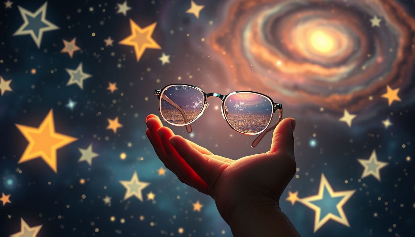 Een pince-nez bril symboliseert scherpzinnigheid en oude wijsheid in dromen.