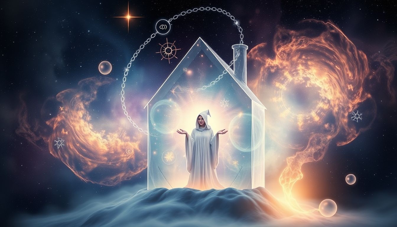 Een heks in huis symboliseert verborgen kracht en innerlijke transformatie.