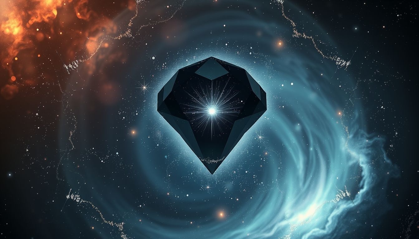 Een zwarte diamant symboliseert verborgen kracht en mysterie in dromen.