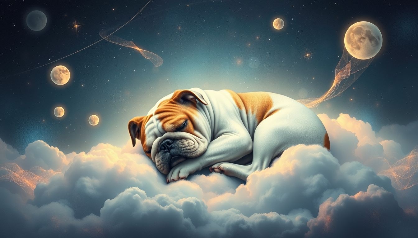 Een slapende bulldog symboliseert innerlijke rust en kracht.