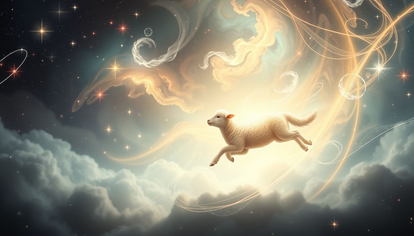 Een paaslam en wolf samen symboliseren innerlijke conflicten en harmonie.