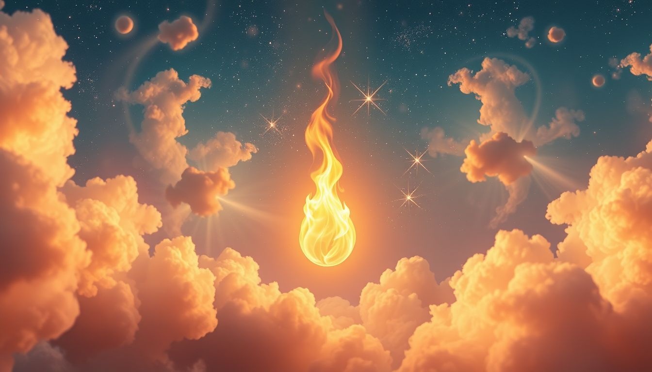 Een brandhaard onder de lucht symboliseert innerlijke spanningen en vrijheid.