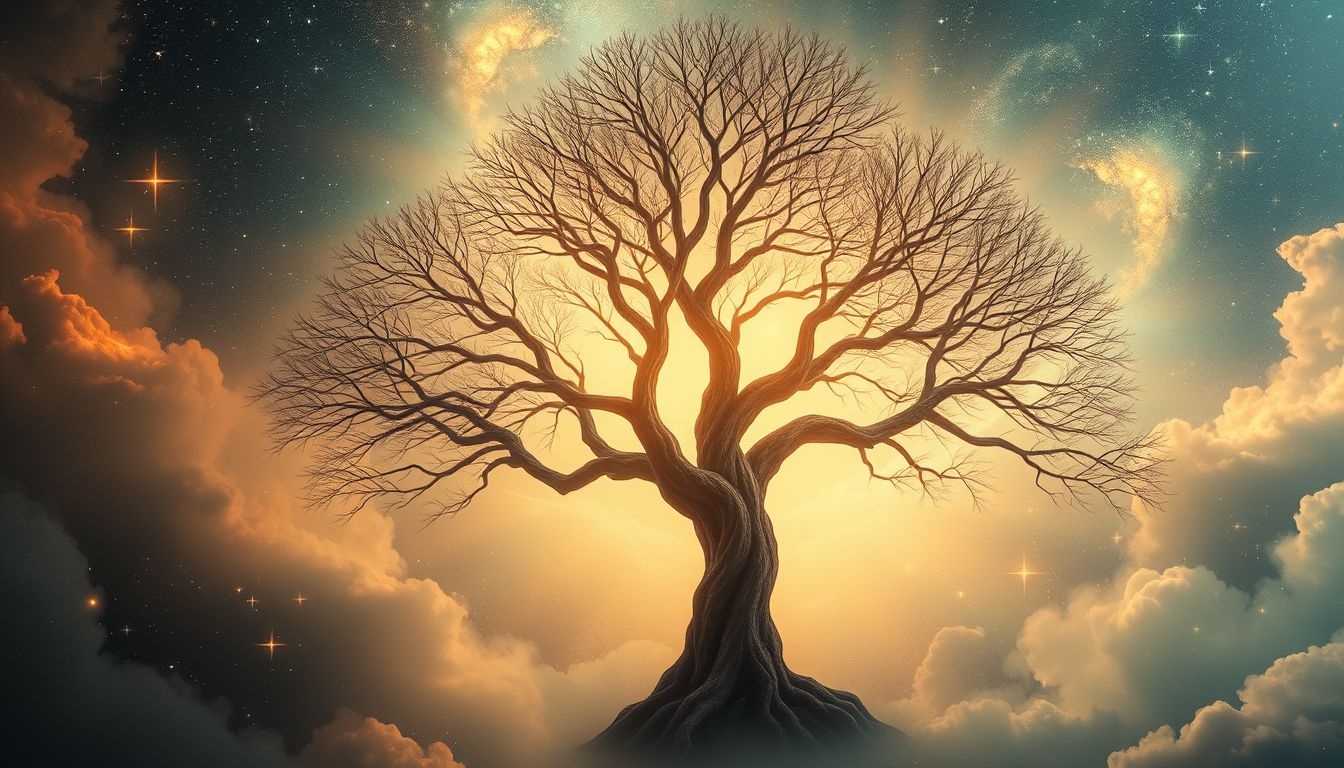 Meerdere bomen omhelzen symboliseert verbondenheid met de natuur.