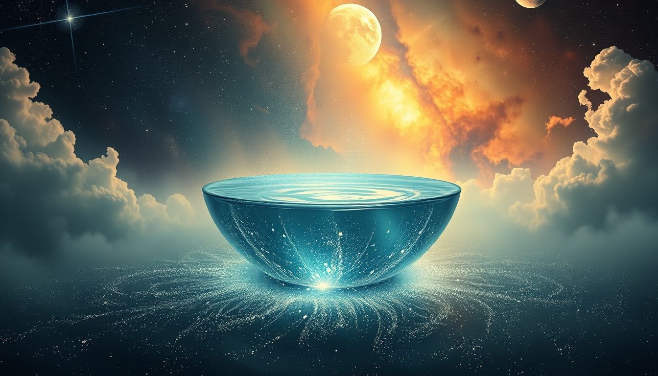 Een verdwijnende waterbak symboliseert verloren emoties of kansen.