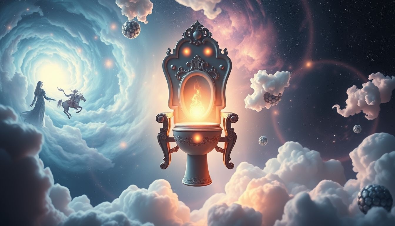 Droom 24: Toilet symboliseert macht en controle als troon.