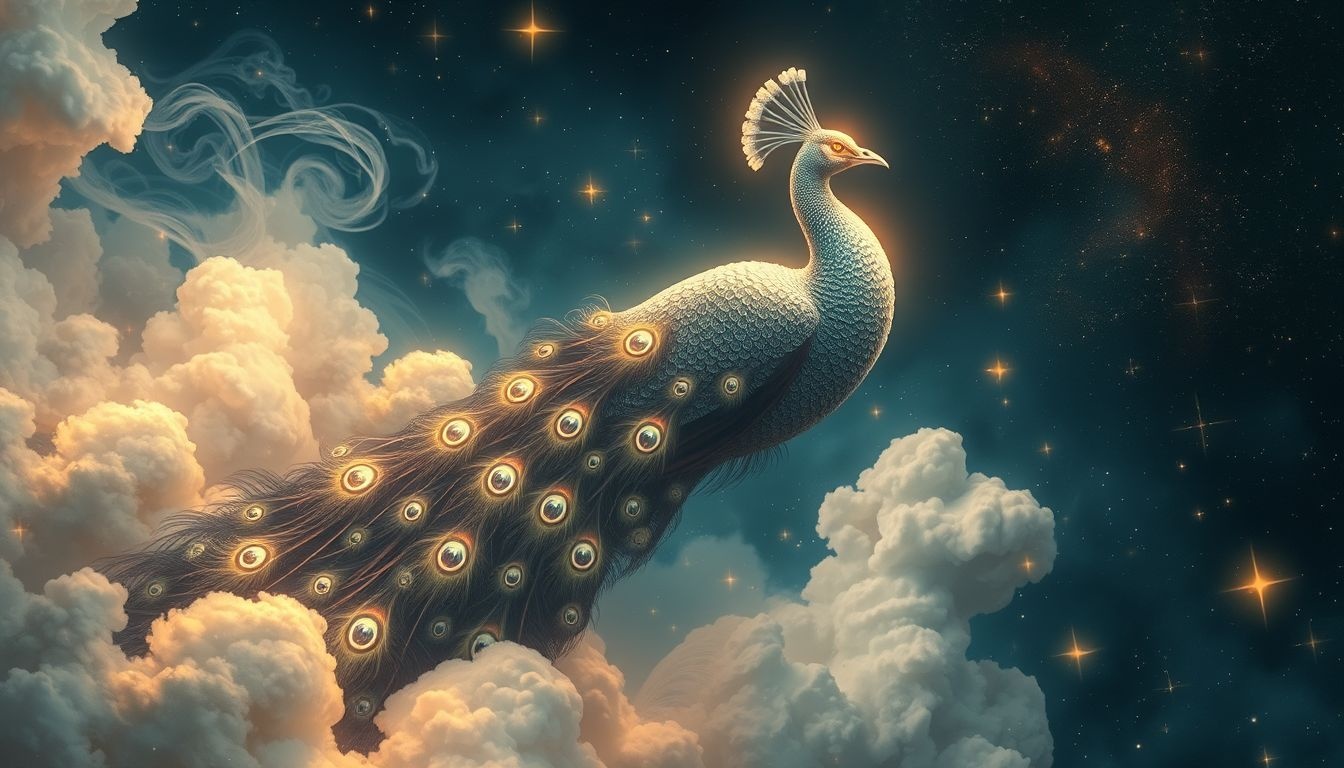 Een vriendelijke pauw symboliseert innerlijke schoonheid en harmonie.