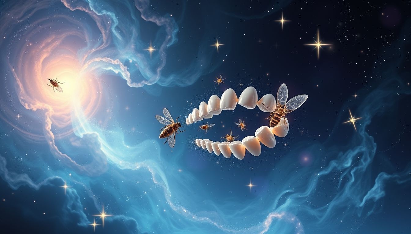 Dromen van insectentanden symboliseert angst voor verlies en verandering.