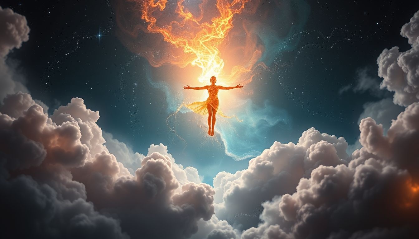 Dromen over een brandende man in de lucht symboliseren innerlijke transformatie.