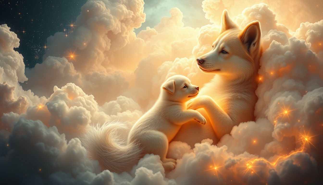 Droom over een teef met pups symboliseert nieuw begin en verzorging.