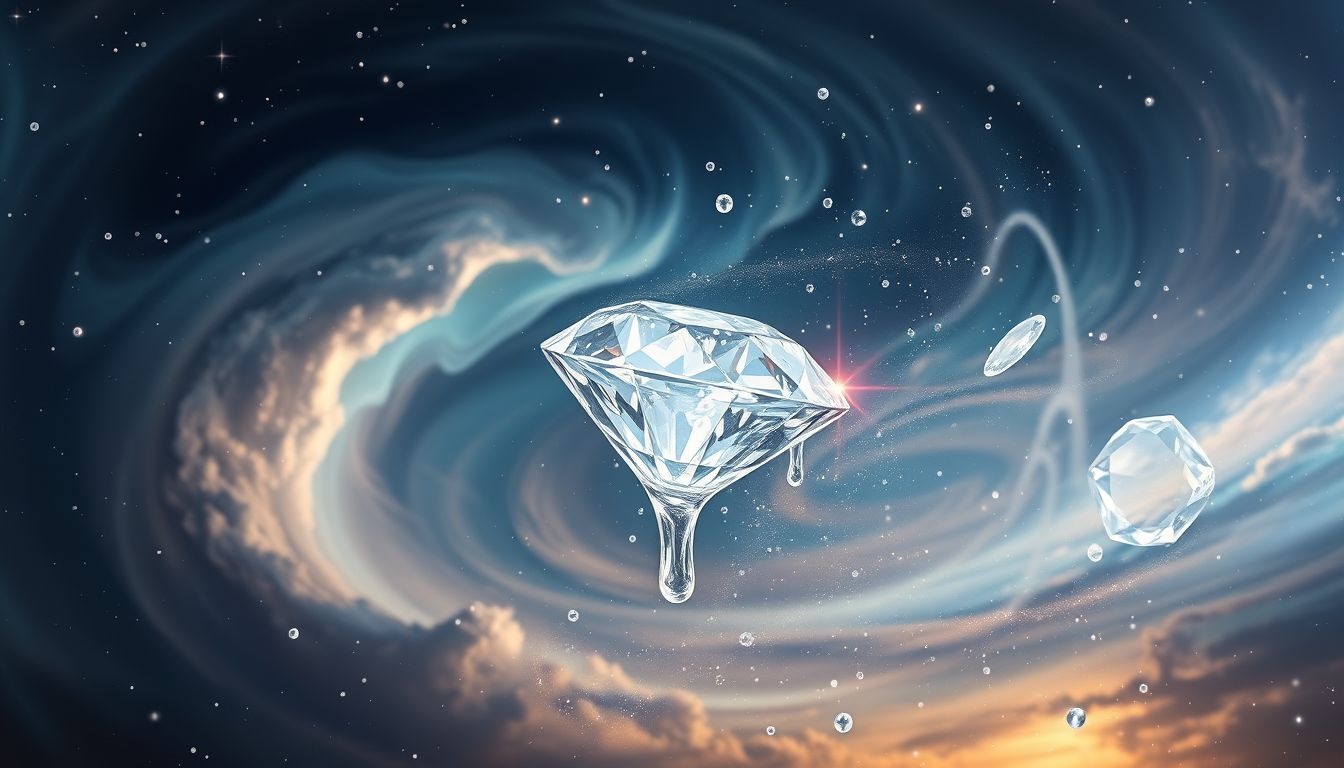 Een smeltende diamant symboliseert verlies van waardevolle dromen.