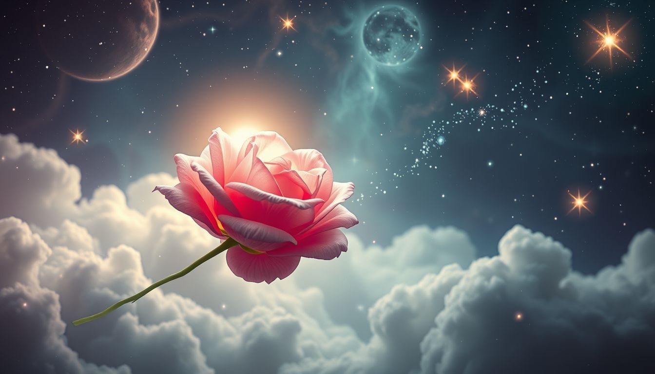 Een heideroos zonder doornen symboliseert onvoorwaardelijke liefde en vrede.