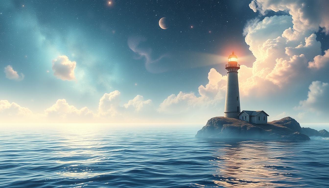 Een vuurtoren symboliseert veiligheid en richting bij levenskeuzes.