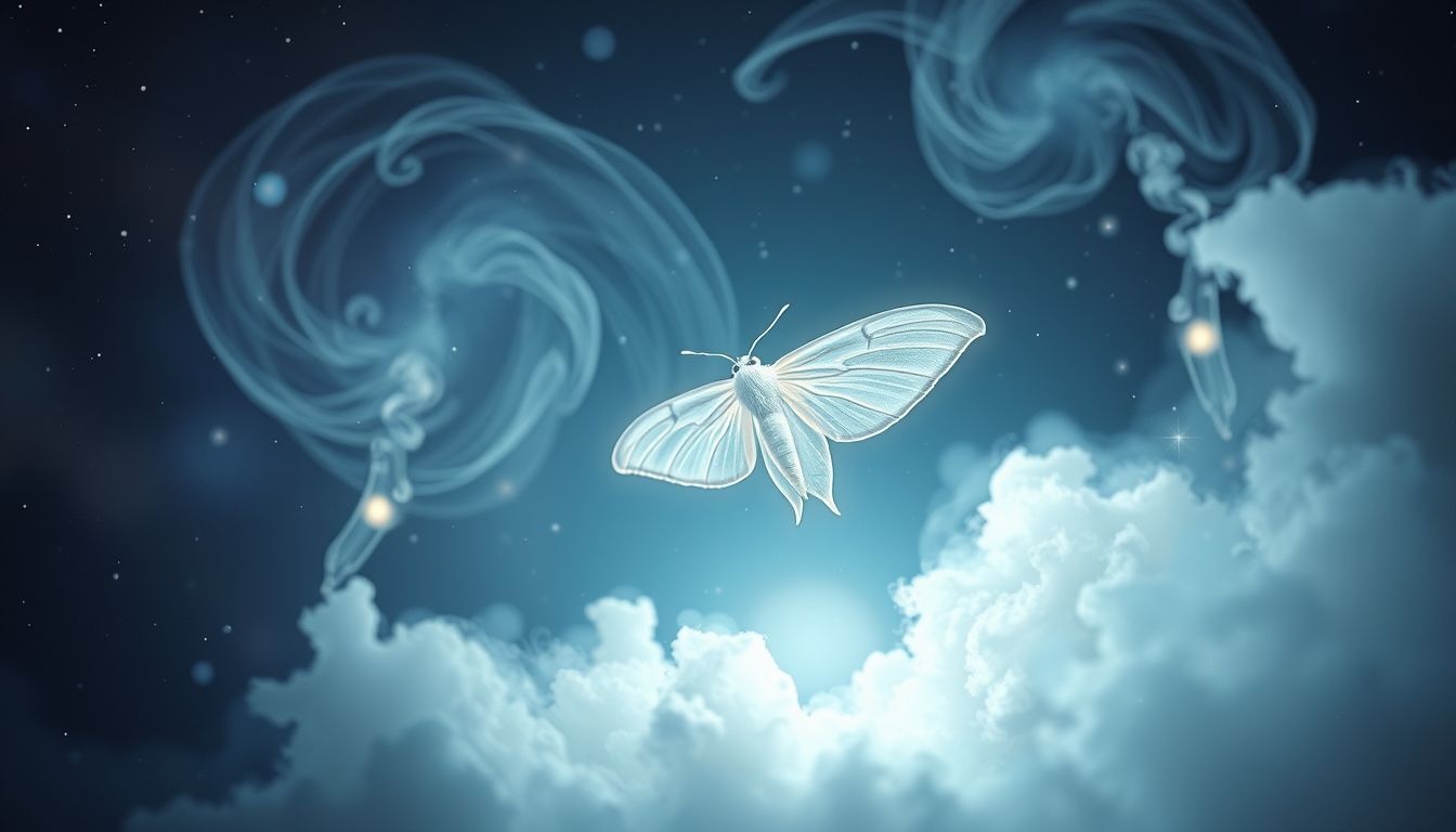 Een witte mot symboliseert vaak zuiverheid en nieuwe hoop.
