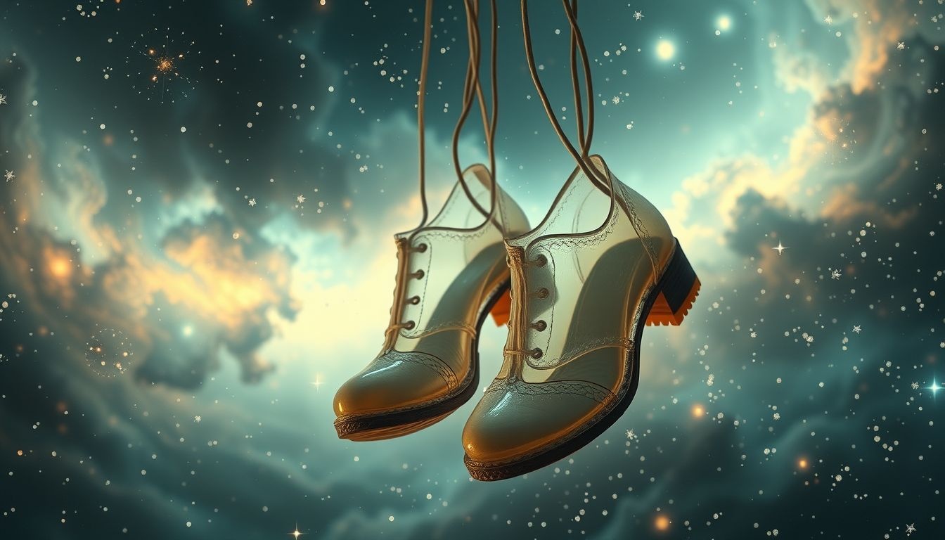 Schoenen met kapotte zolen symboliseren vaak onzekerheid en kwetsbaarheid.
