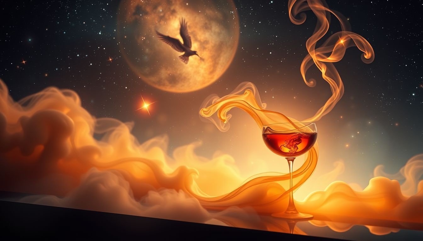 Dromen over cognac symboliseert luxe, elegantie en tevredenheid.
