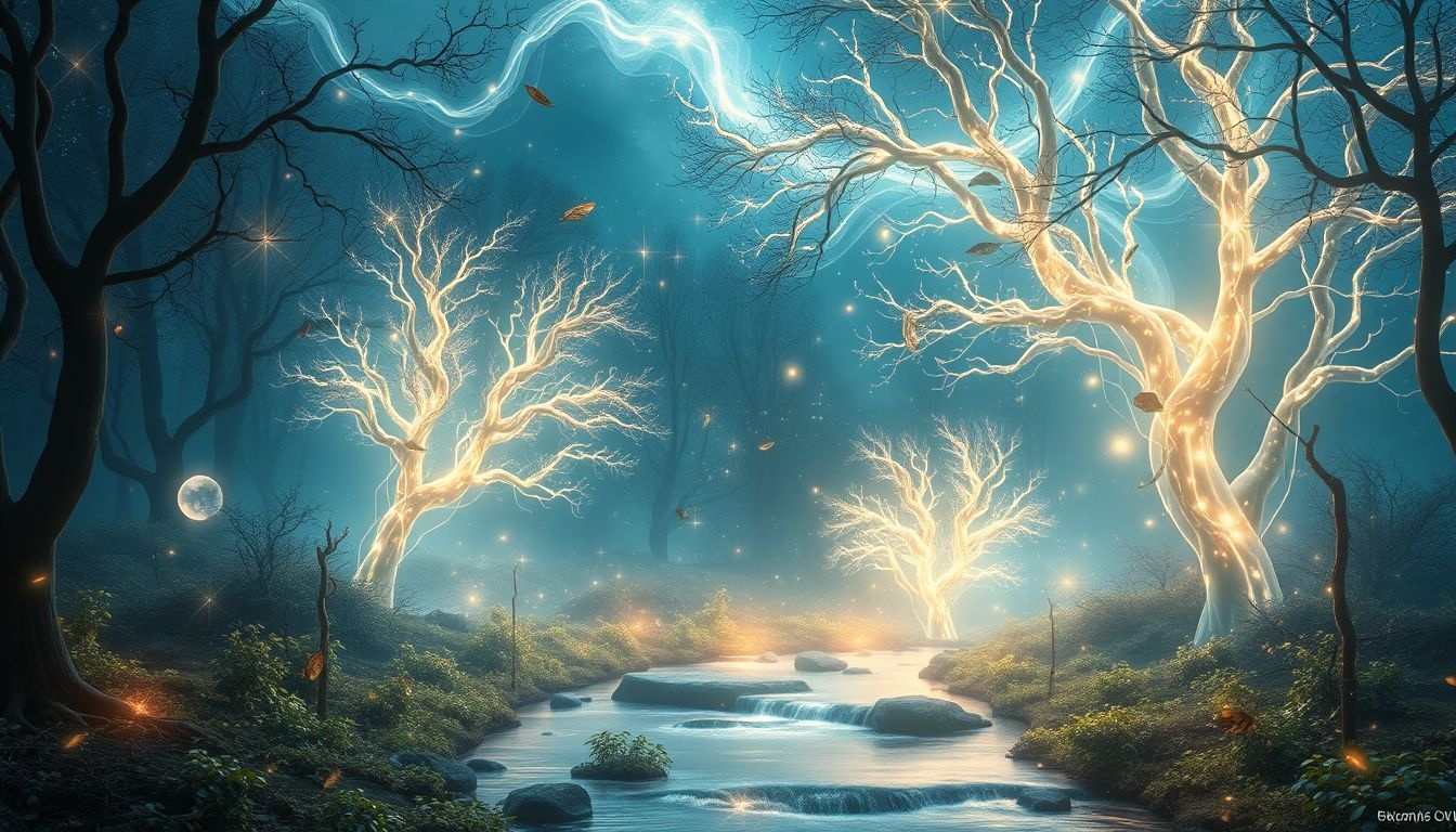 Een bron in een bos symboliseert innerlijke rust en natuurlijke wijsheid.