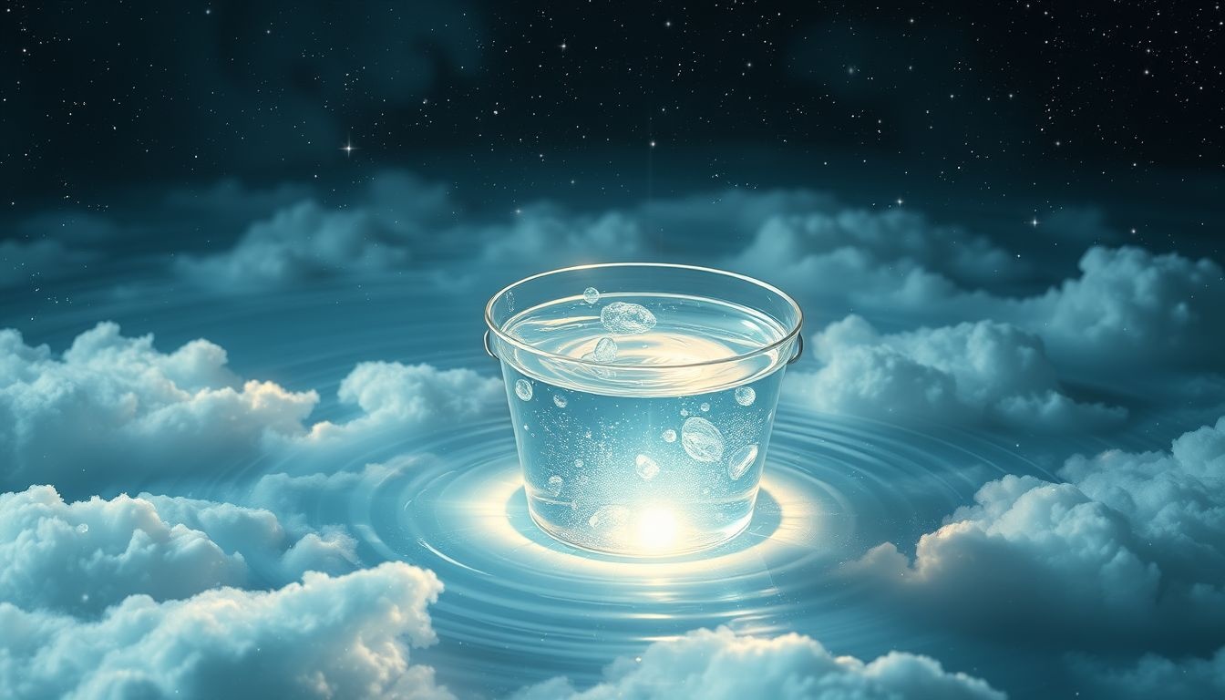 Dromen over een emmer met water symboliseert emotionele reiniging.