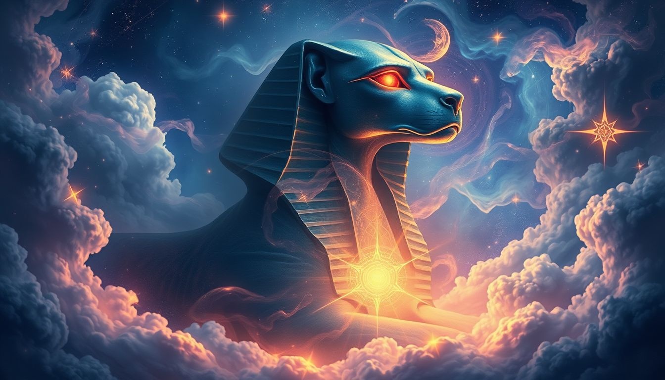 Dromen over een boze sfinx symboliseert verborgen bedreigingen en onzekerheid.