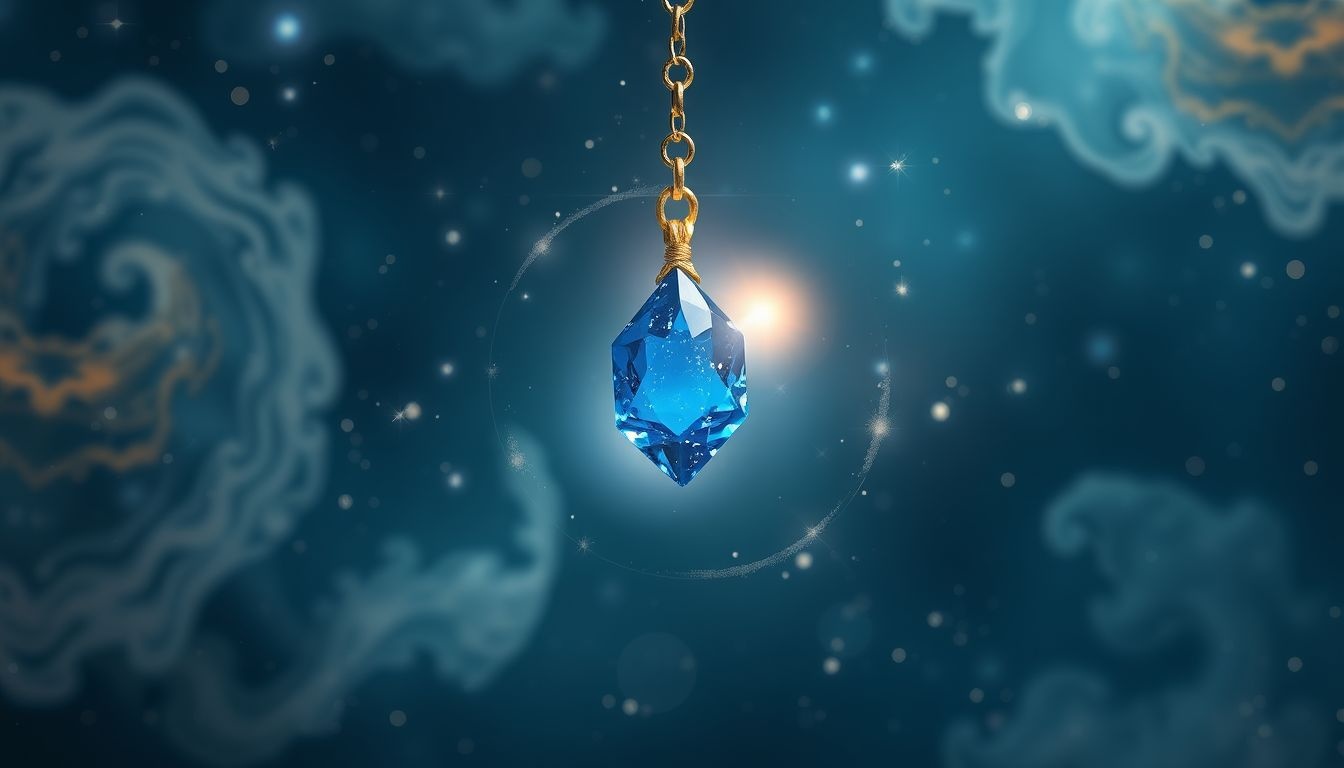 Een saffierketting symboliseert spirituele bescherming en innerlijke wijsheid.
