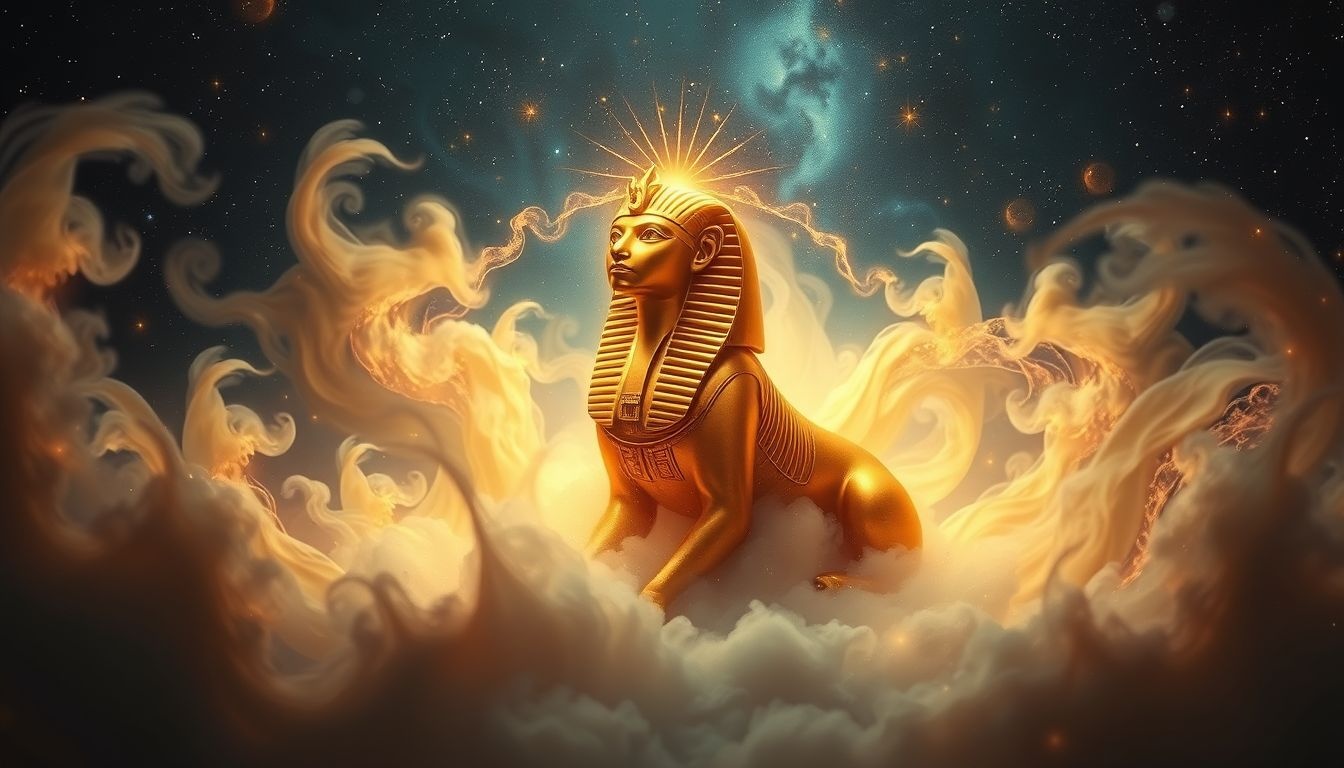 Een gouden sfinx symboliseert vaak verborgen wijsheid en rijkdom.