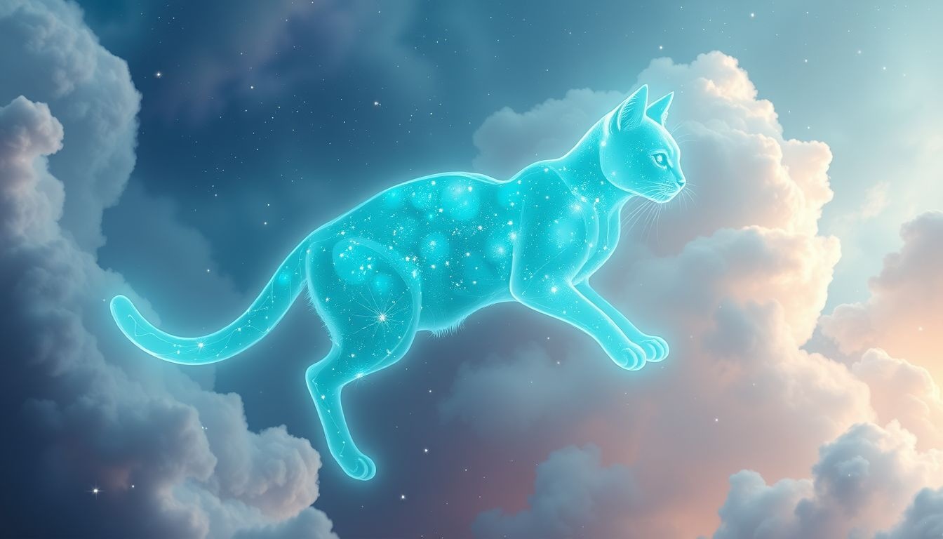 Dromen over een turkooise kat symboliseren intuïtie en mysterie.