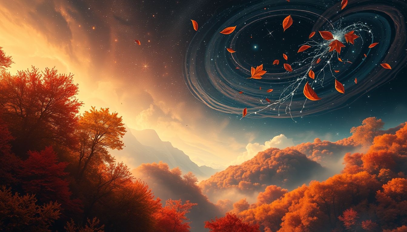Een herfstvallei symboliseert verandering en innerlijke transformatie.
