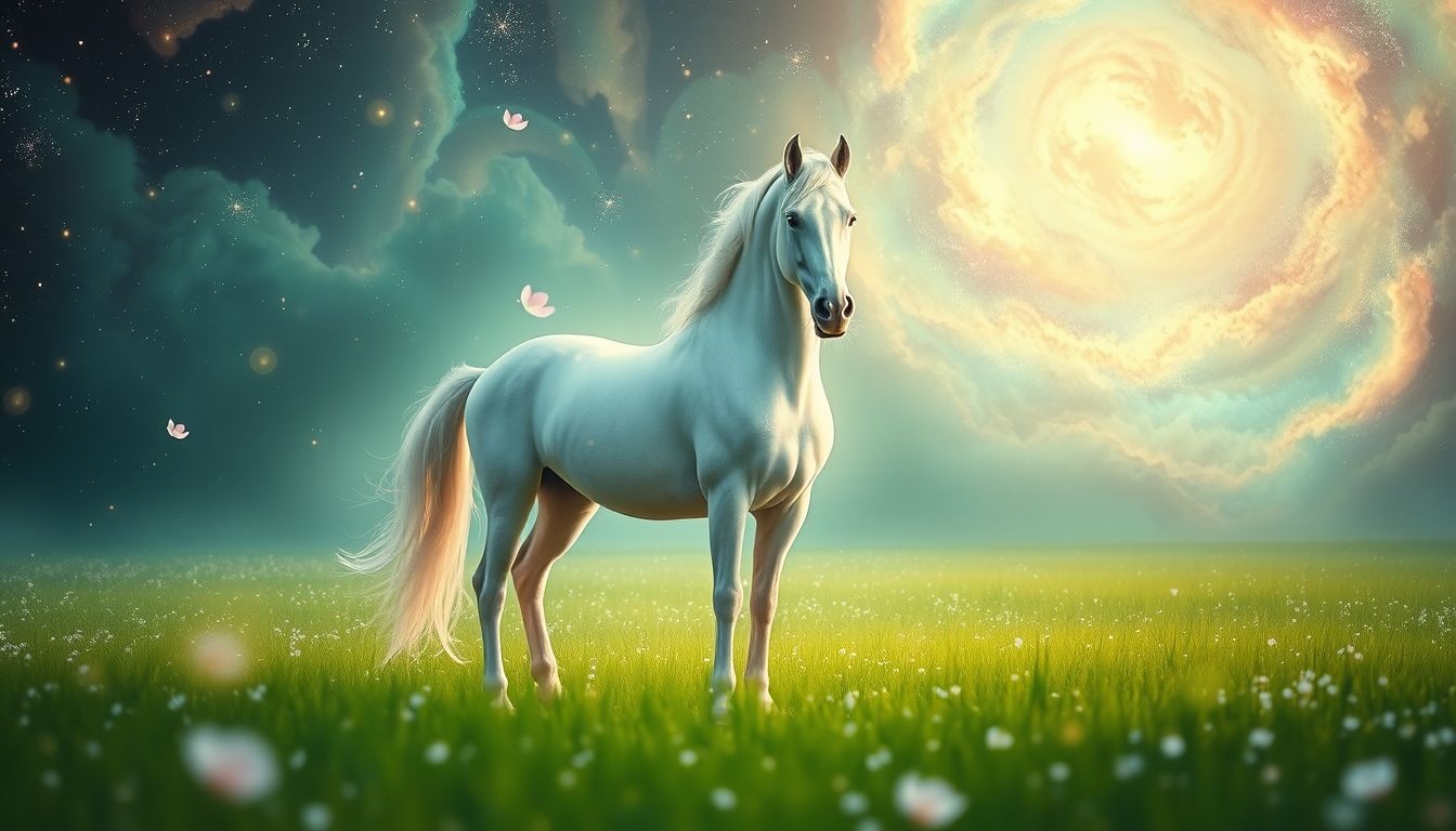 Een witte lipizzaner symboliseert zuiverheid en innerlijke rust in dromen.