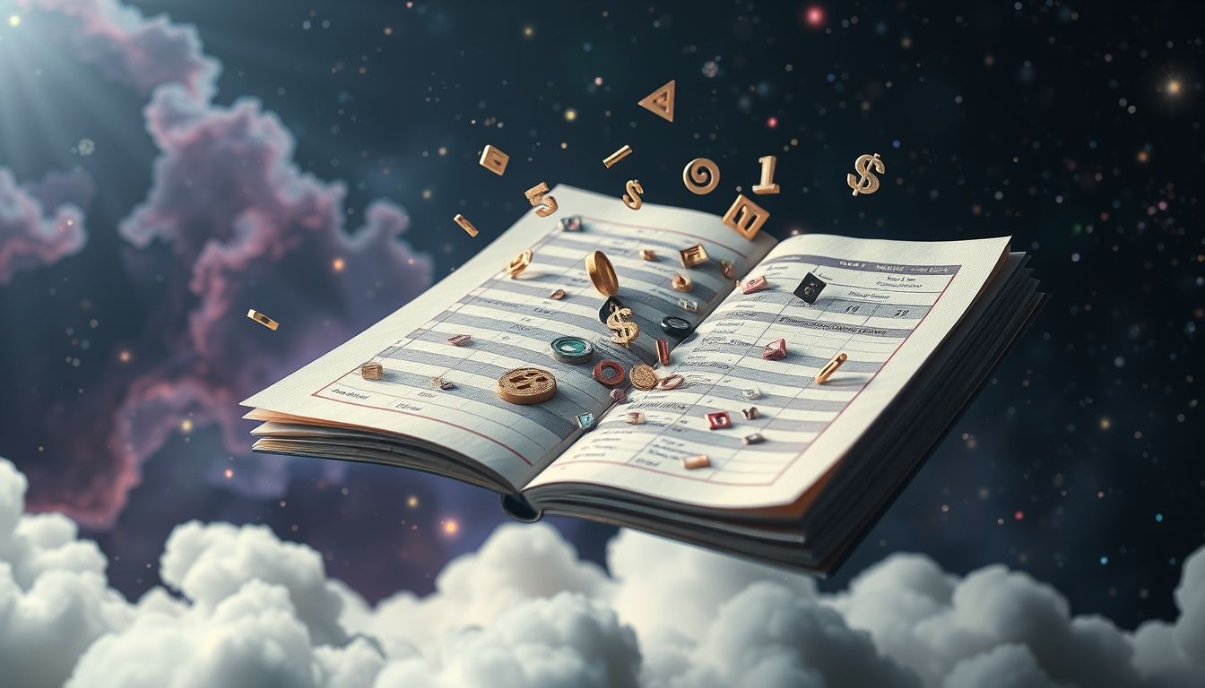 Een kasboek vol fouten symboliseert financiële zorgen of onzekerheid.