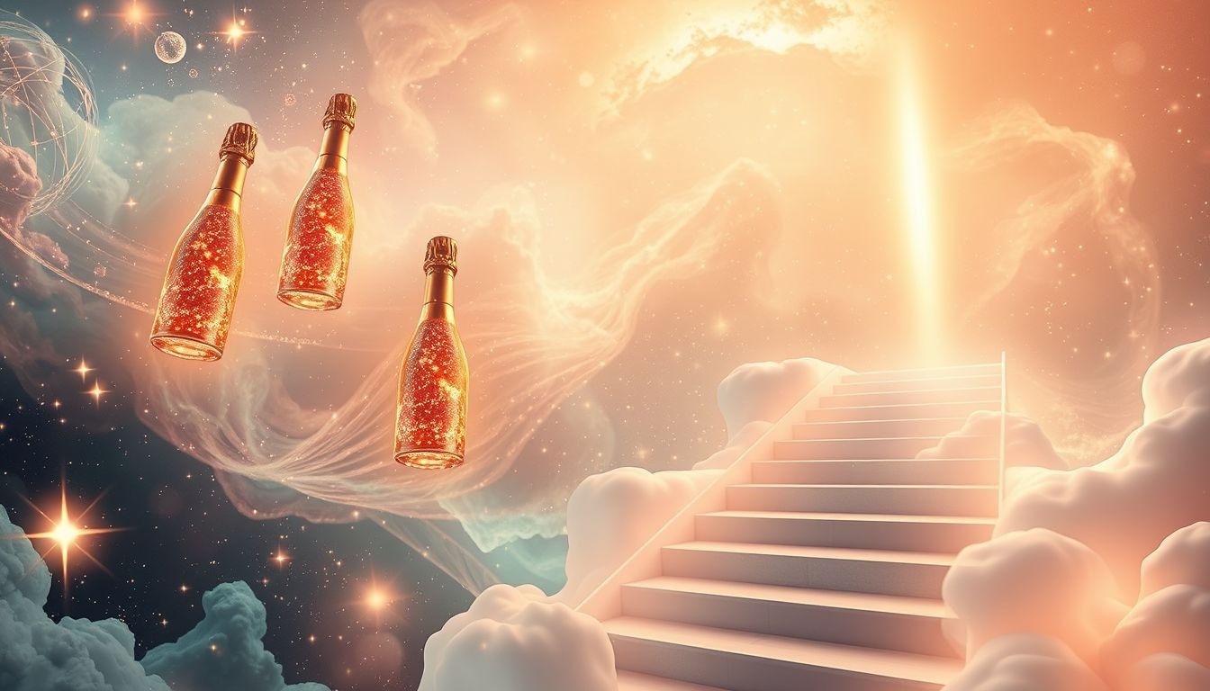 Dromen over champagnekurk en promotie symboliseren onverwachte carrièrekansen.