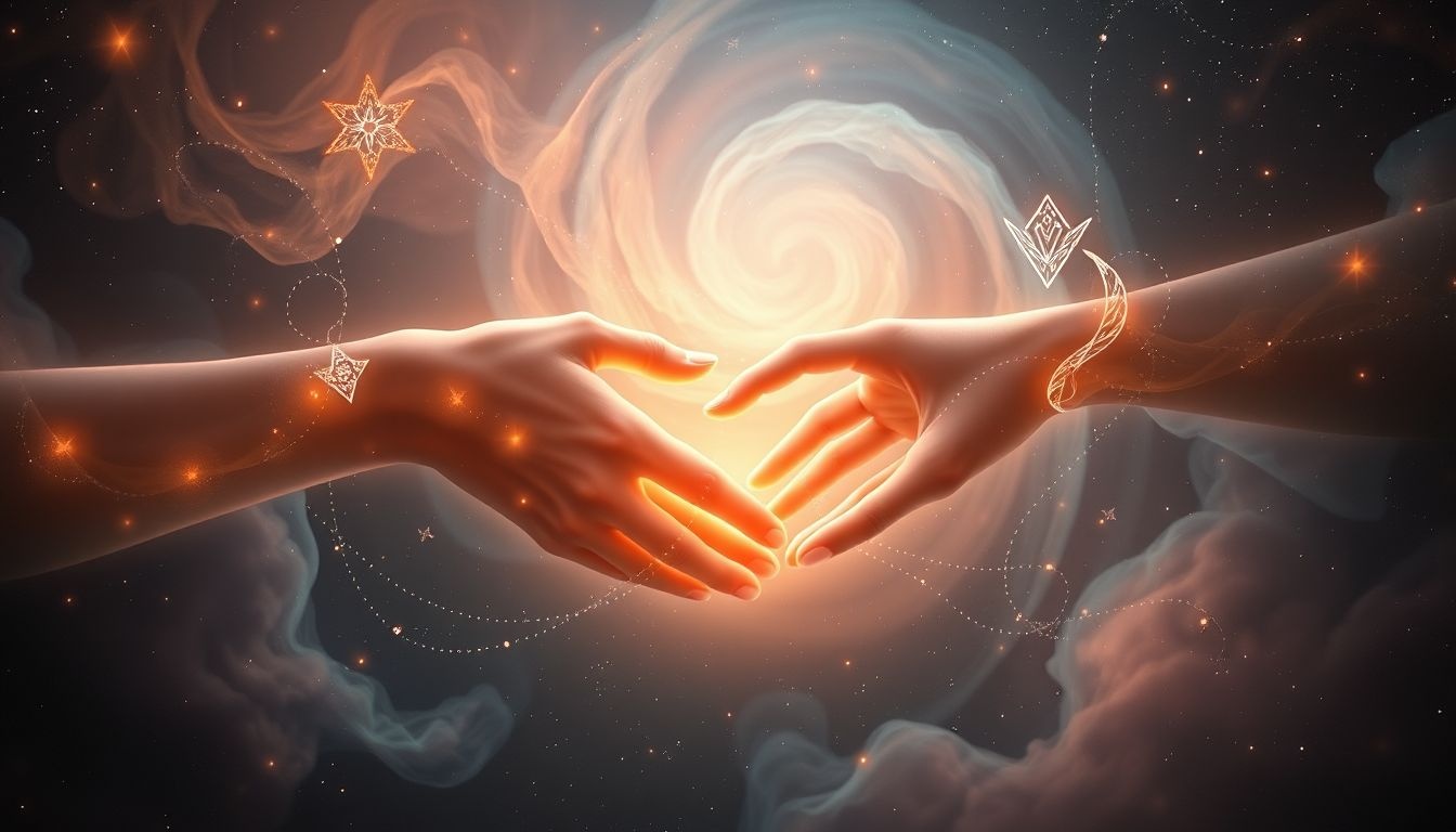 Een voorouder die je de hand schudt symboliseert acceptatie en verbinding.