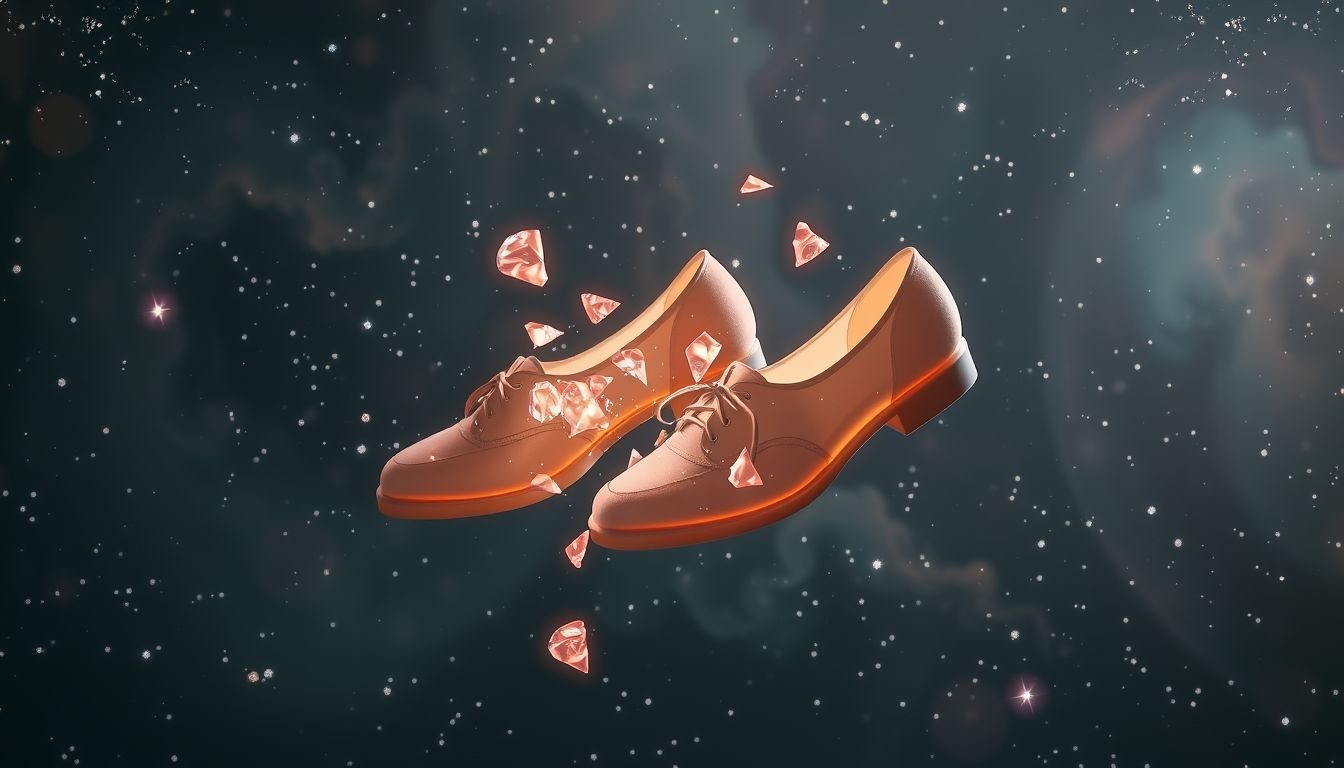 Kapotte glijdende schoenen symboliseren onzekerheid en verlies van controle.