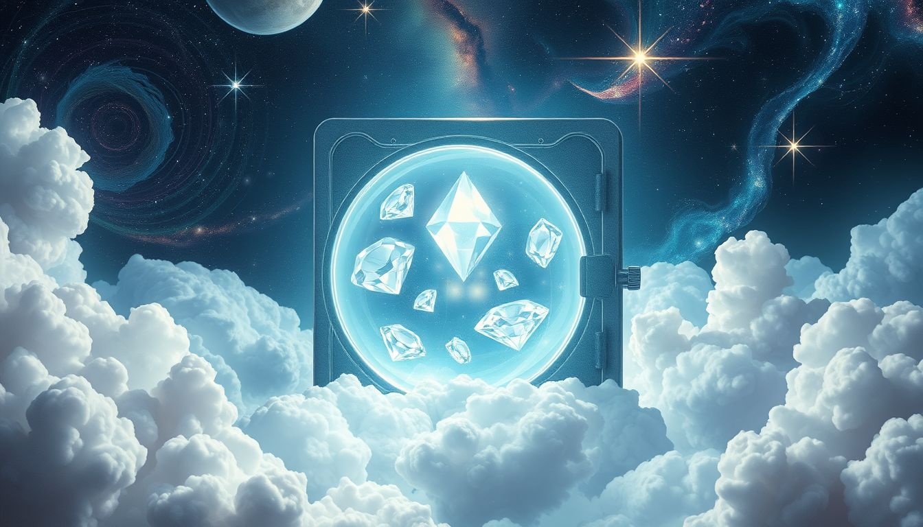 Dromen over diamanten in een kluis symboliseert verborgen waarde en veiligheid.